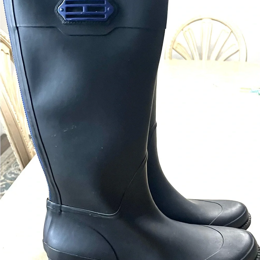 Tommy Hilfiger Black Rain Boots with Blue Details